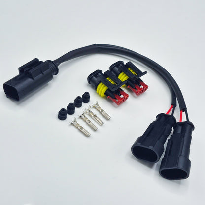 BMW Auxiliary Power Y-Splitter Harness — Dual Ampseal 12V Output | Ref: 8330043 / 611656 Type 1