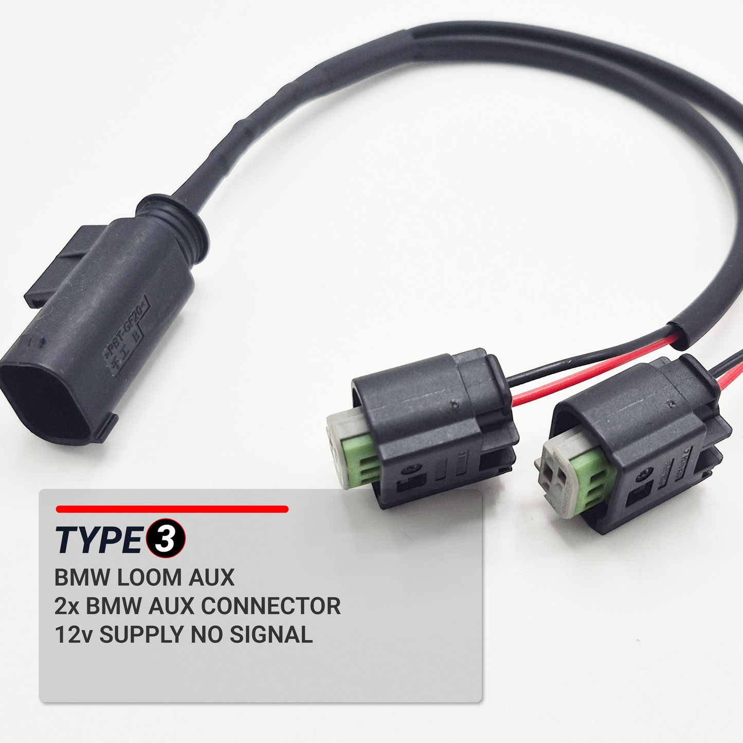 BMW Auxiliary Power Y-Splitter Harness — Dual 12V BMW Output Type 3