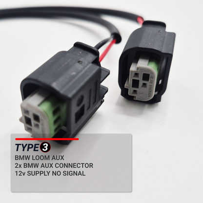 BMW Auxiliary Power Y-Splitter Harness — Dual 12V BMW Output Type 3